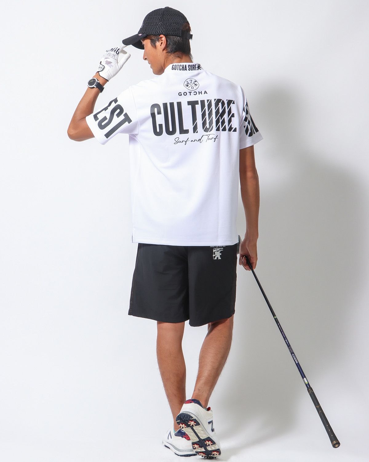 ホワイト：178cm/68kg(Lサイズ着用)