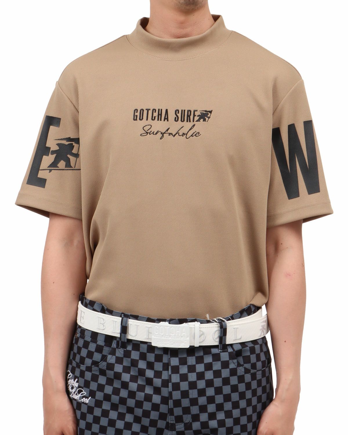 ベージュ：174cm62kg(Lサイズ着用)　