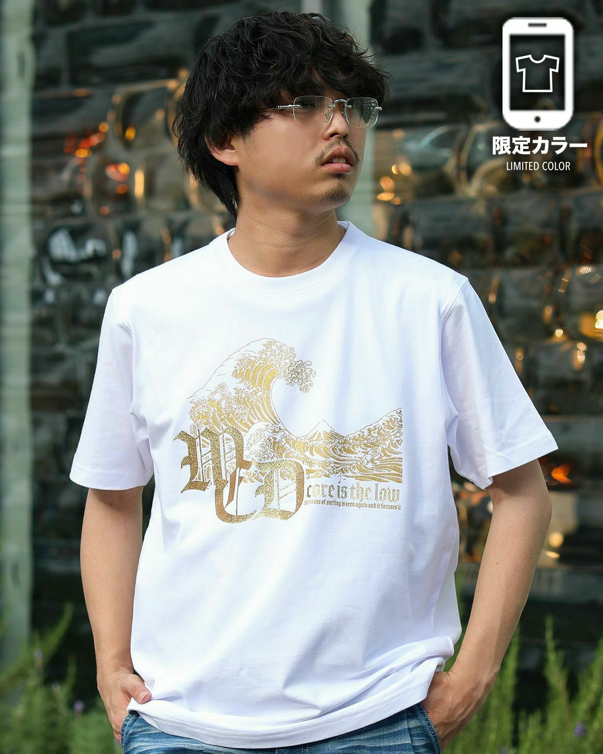 ホワイト：173cm63kg(Lサイズ着用)