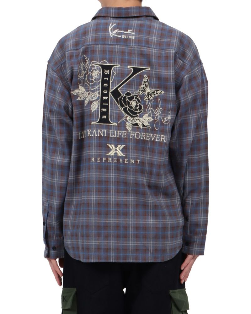 Karl Kani] BIG K ドロップショルダー チェックシャツ | PEET