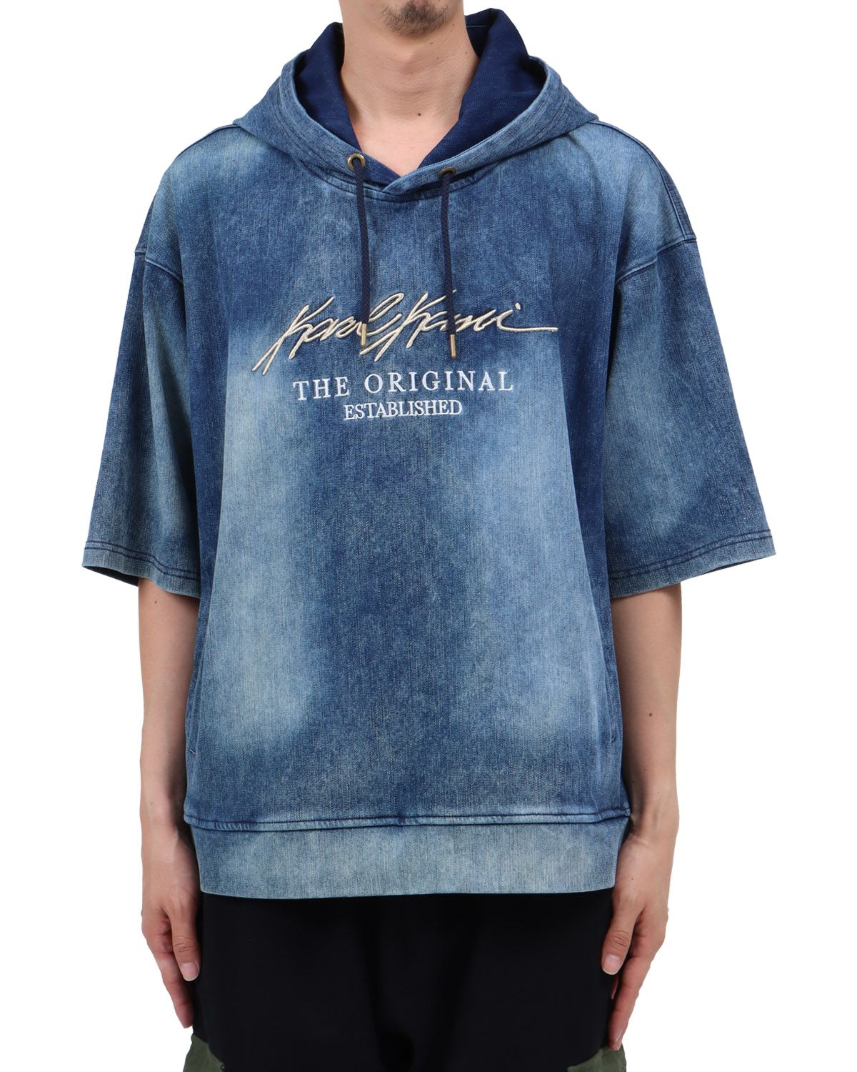 インディゴ：174cm62kg(Lサイズ着用)