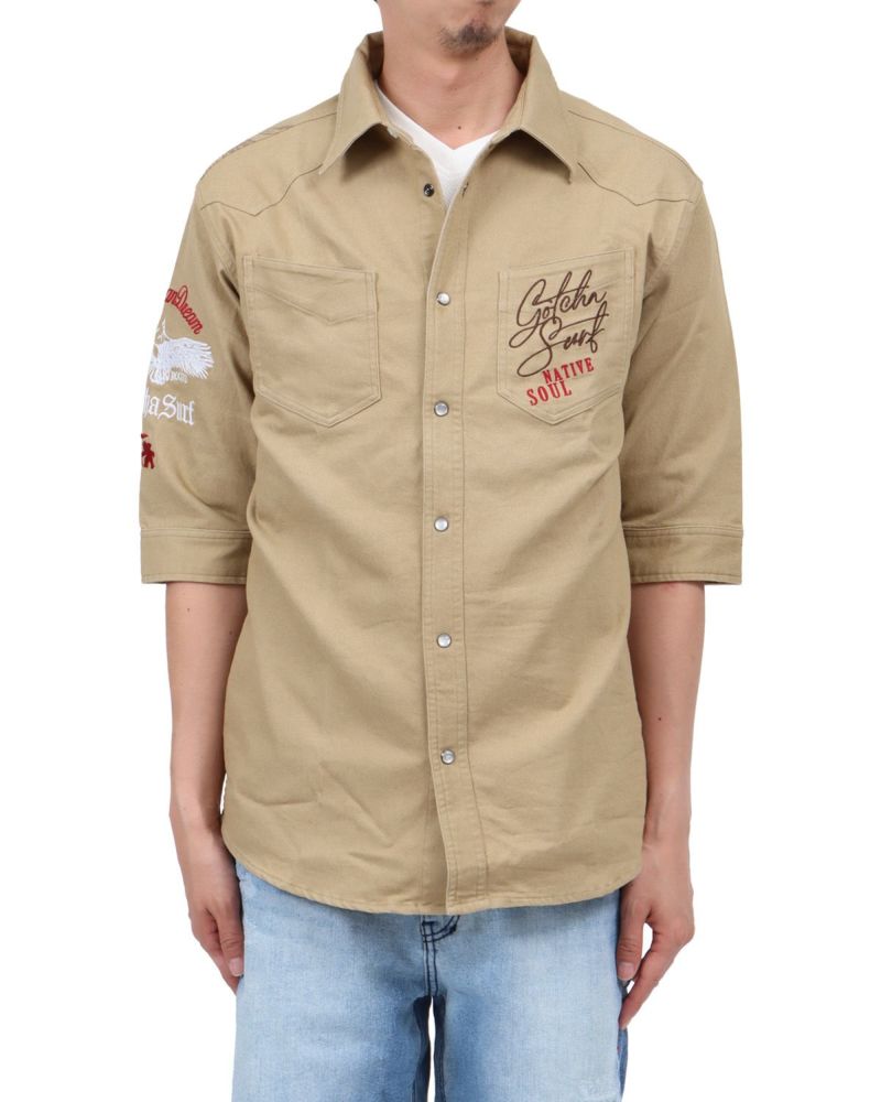 ベージュ：174cm62kg(Lサイズ着用)