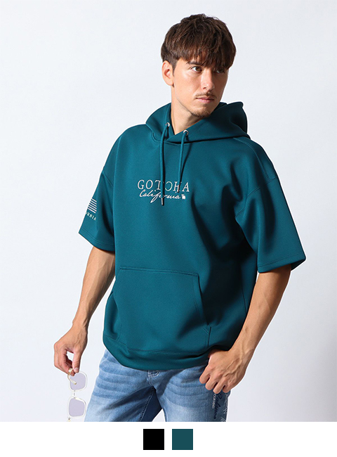 エメラルドグリーン：180cm/70kg(Lサイズ着用)