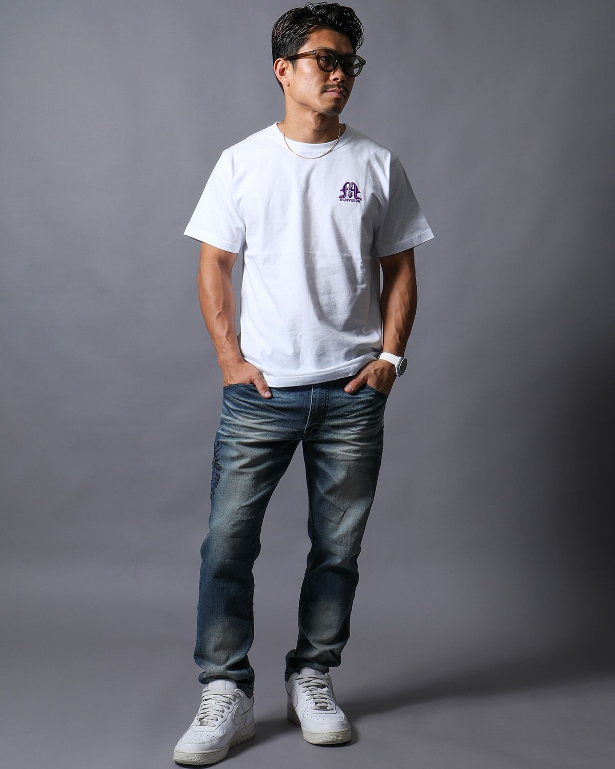 パープル:165cm(Lサイズ着用)