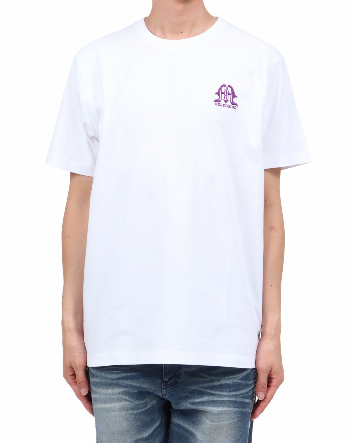 ホワイト：174cm62kg(Lサイズ着用)