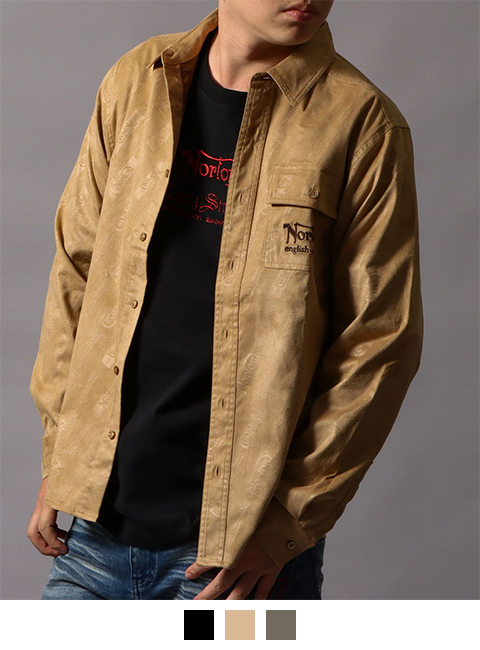 ベージュ：178cm/75kg(Lサイズ着用)