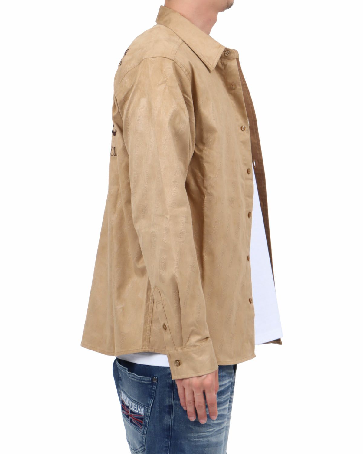 ベージュ：174cm62kg(Lサイズ着用)