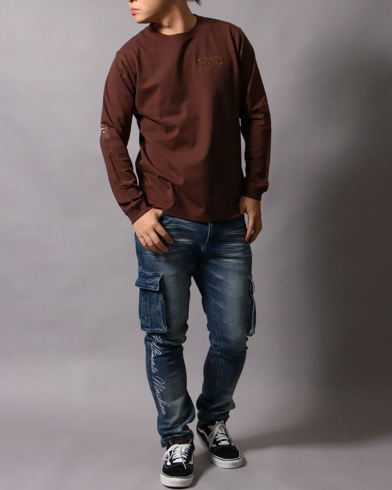 ブラウン：178cm/75kg(Lサイズ着用)