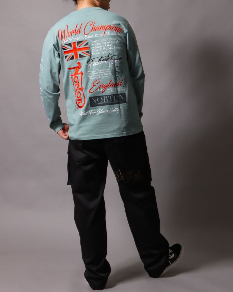 ミントグリーン：178cm/75kg(Lサイズ着用)