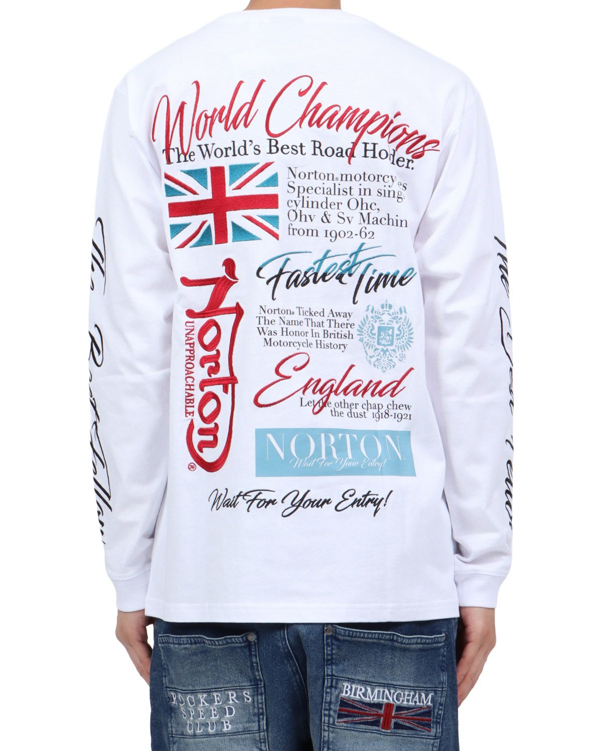 ホワイト：174cm62kg(Lサイズ着用)