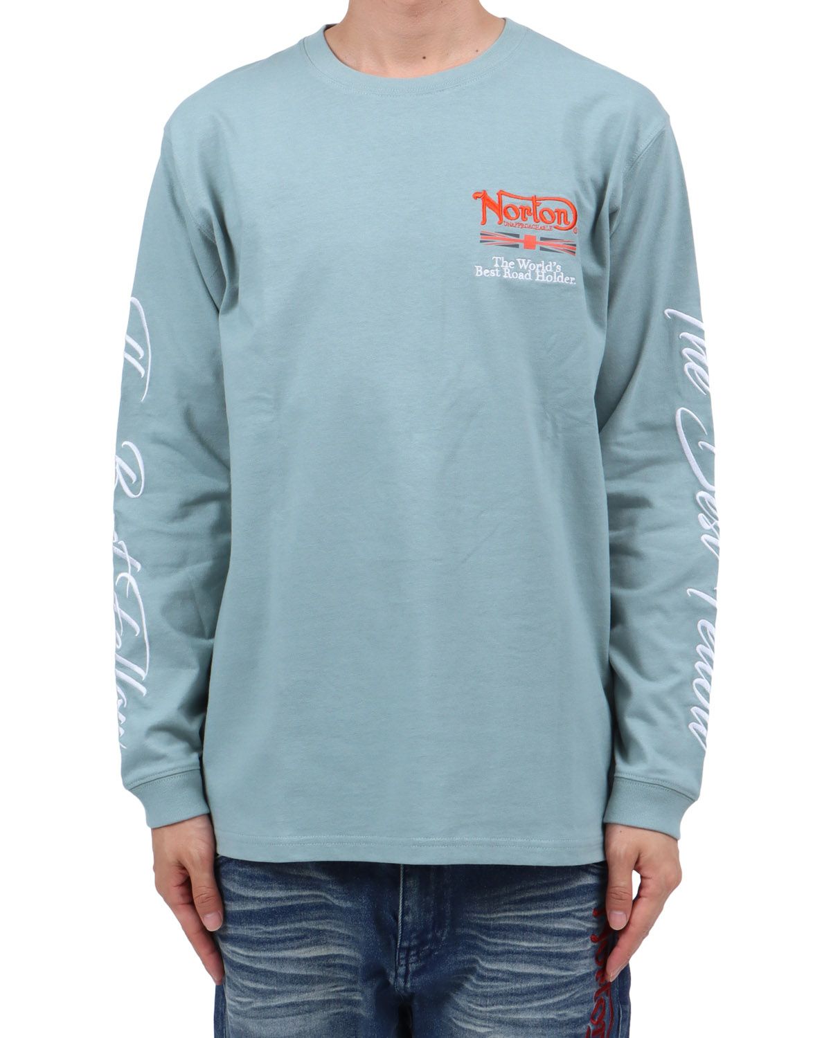 ミントグリーン：174cm62kg(Lサイズ着用)