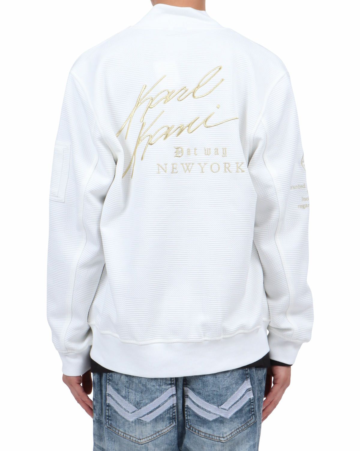 ホワイト：174cm62kg(Lサイズ着用)