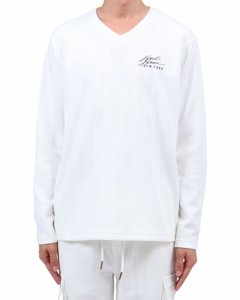 ホワイト：174cm62kg(Lサイズ着用)