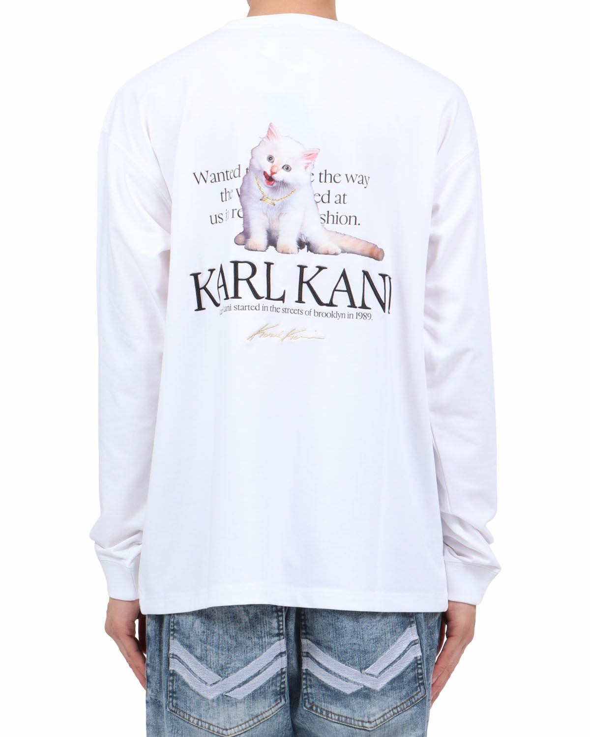 ホワイト：174cm62kg(Lサイズ着用)