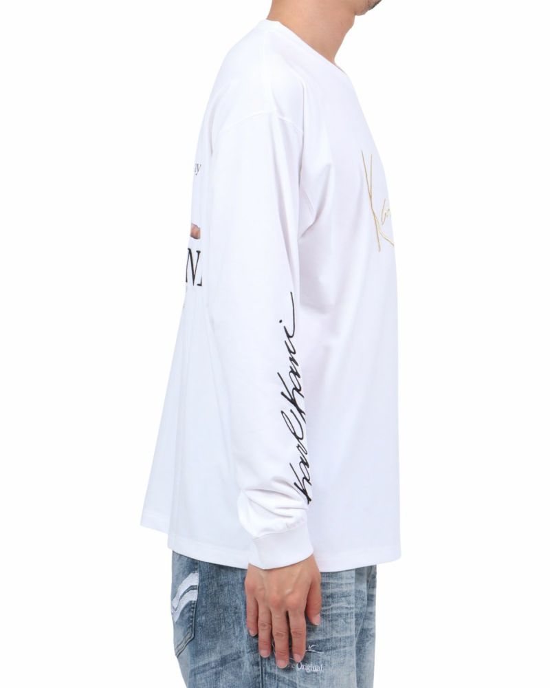 ホワイト：174cm62kg(Lサイズ着用)