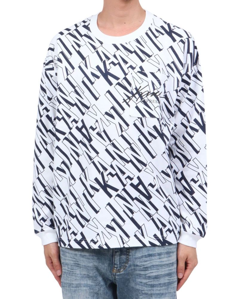 ホワイト：174cm62kg(Lサイズ着用)