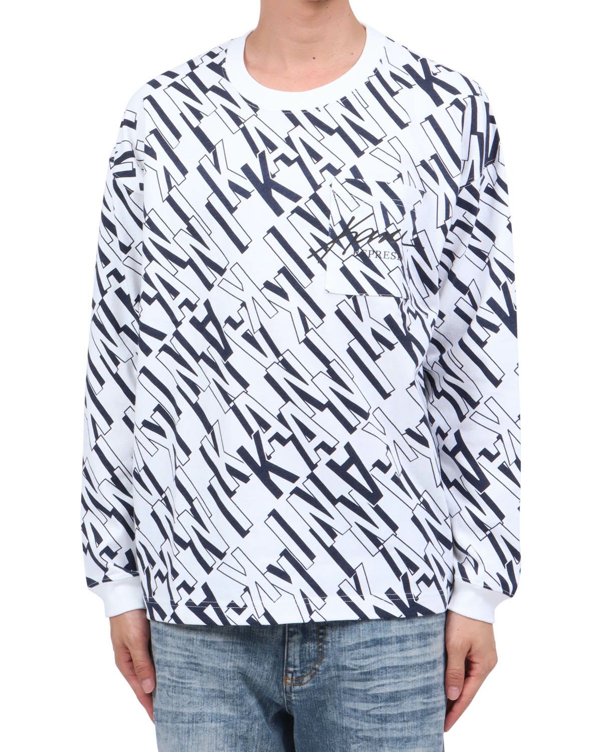 ホワイト：174cm62kg(Lサイズ着用)