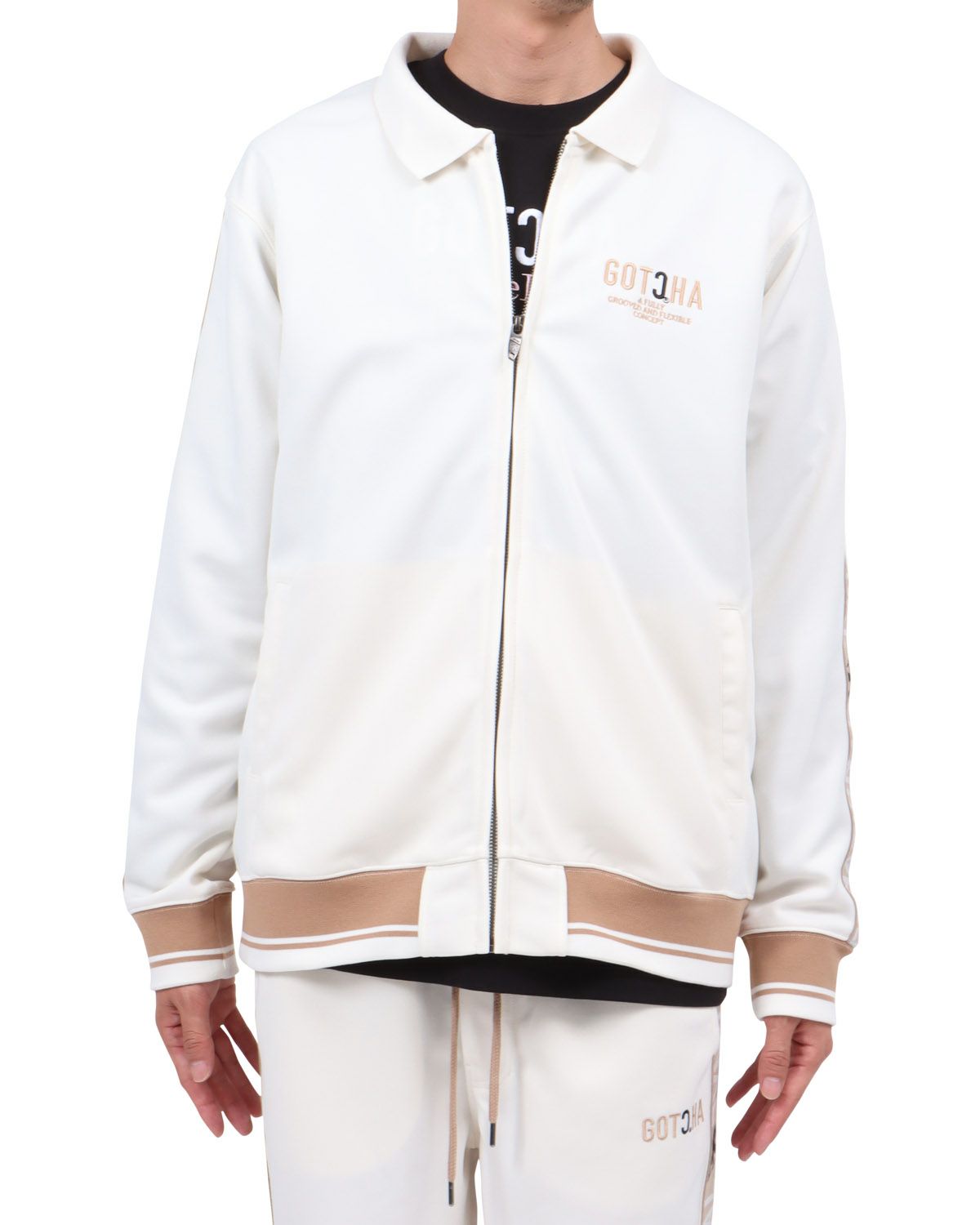 オフホワイト：174cm62kg(Lサイズ着用)