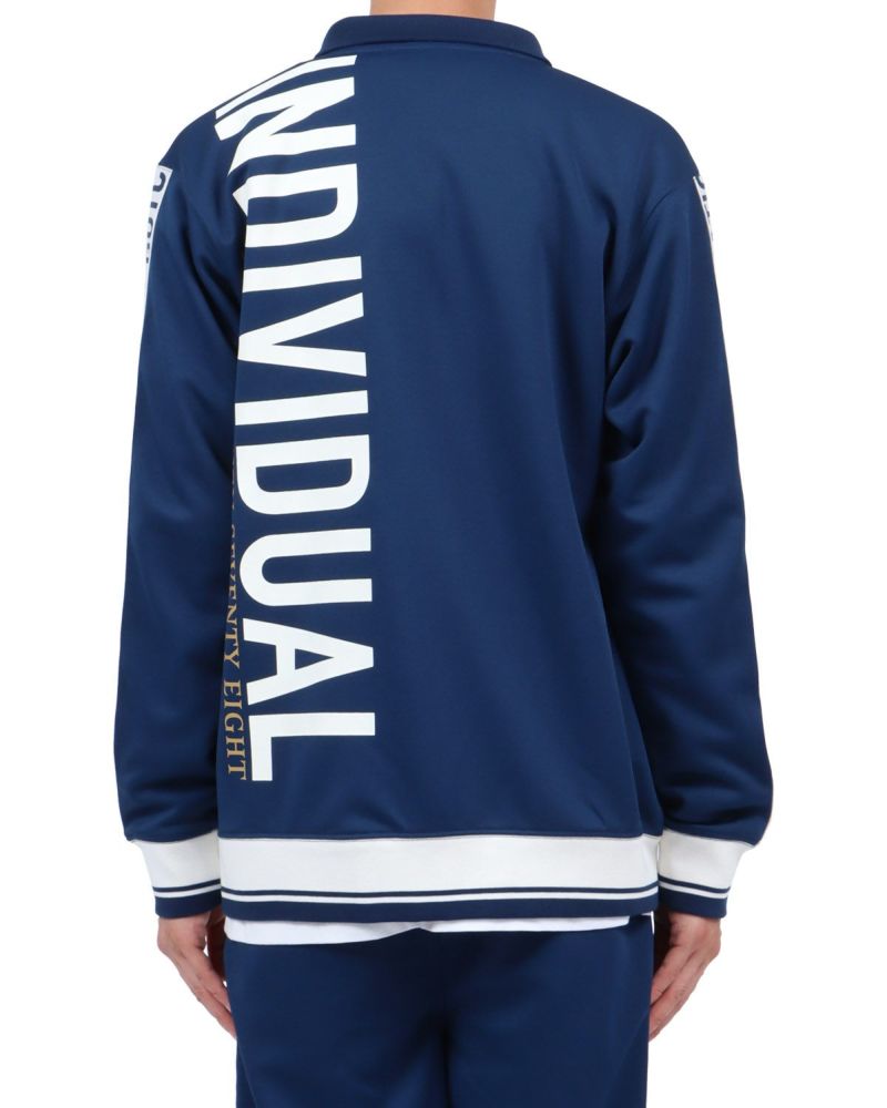 ネイビー：174cm62kg(Lサイズ着用)