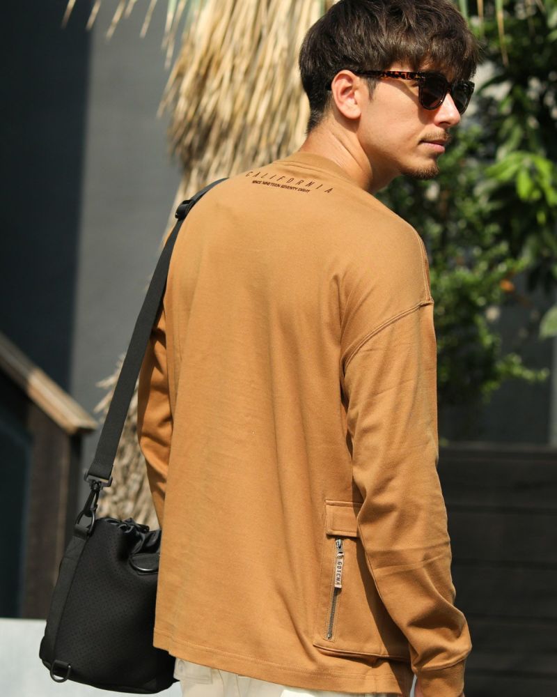 べージュ：180cm/70kg(Lサイズ着用)