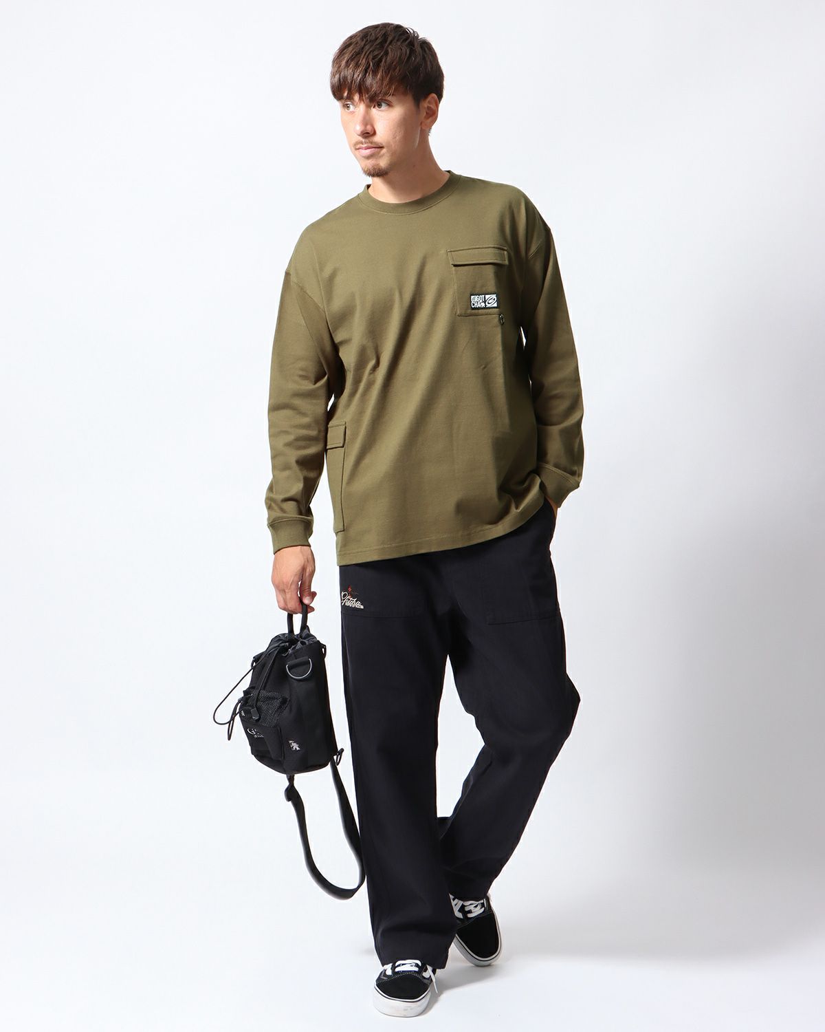 カーキ：180cm/70kg(Lサイズ着用)