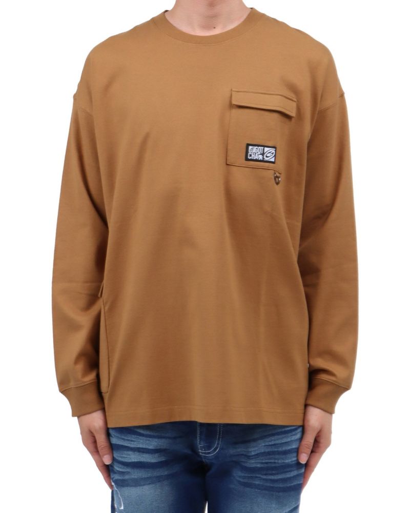 ベージュ：174cm62kg(Lサイズ着用)