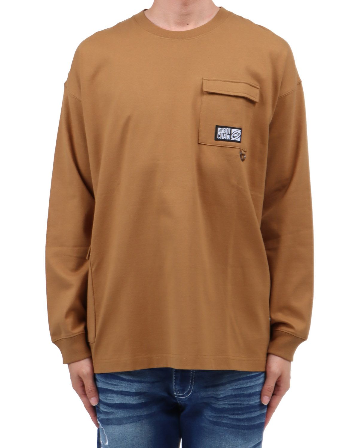 ベージュ：174cm62kg(Lサイズ着用)