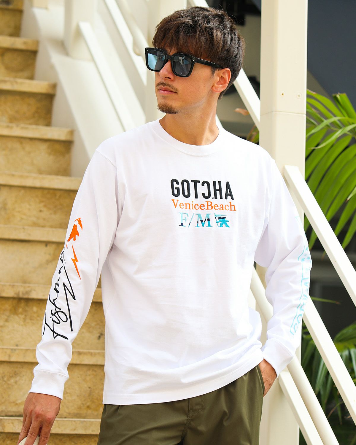 ホワイト：180cm/70kg(Lサイズ着用)