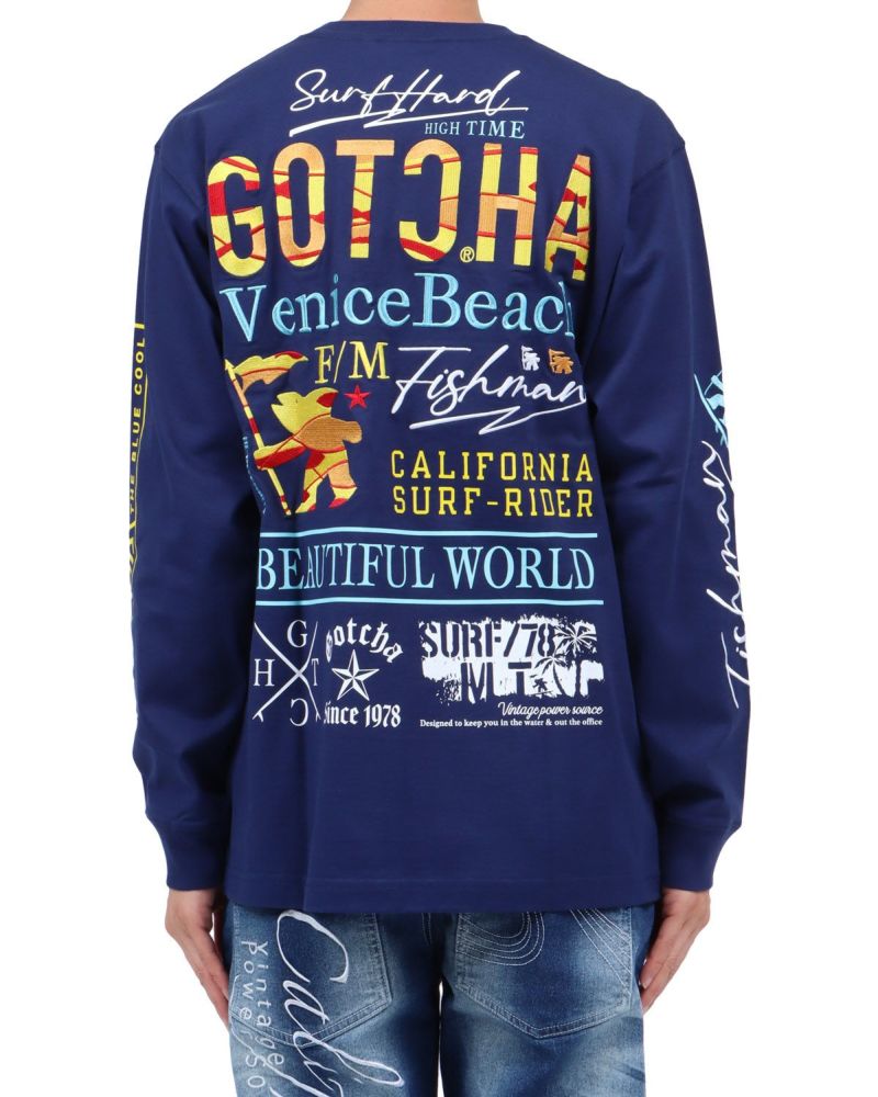 ネイビー：174cm62kg(Lサイズ着用)