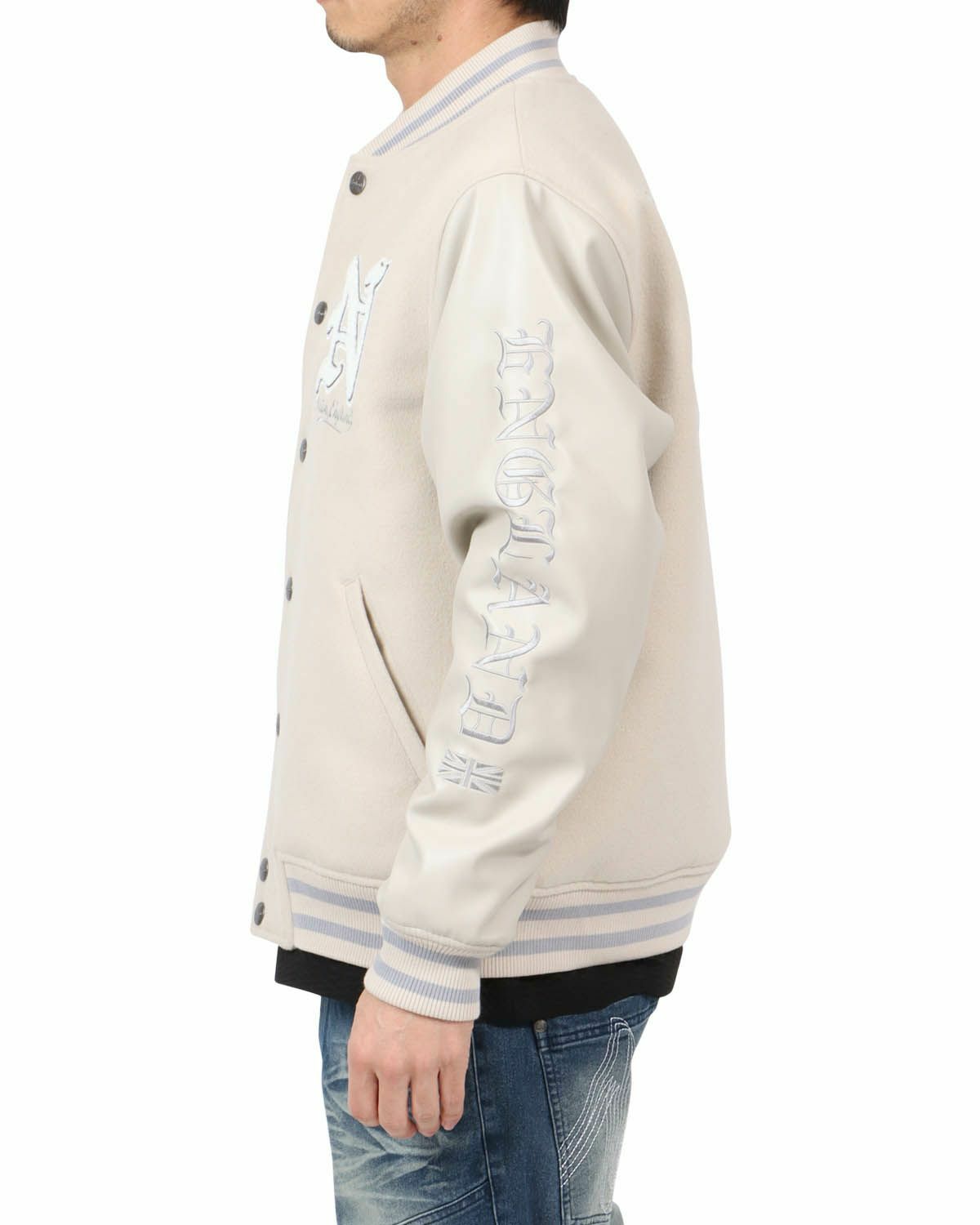 オフホワイト：180cm67kg(Lサイズ着用)