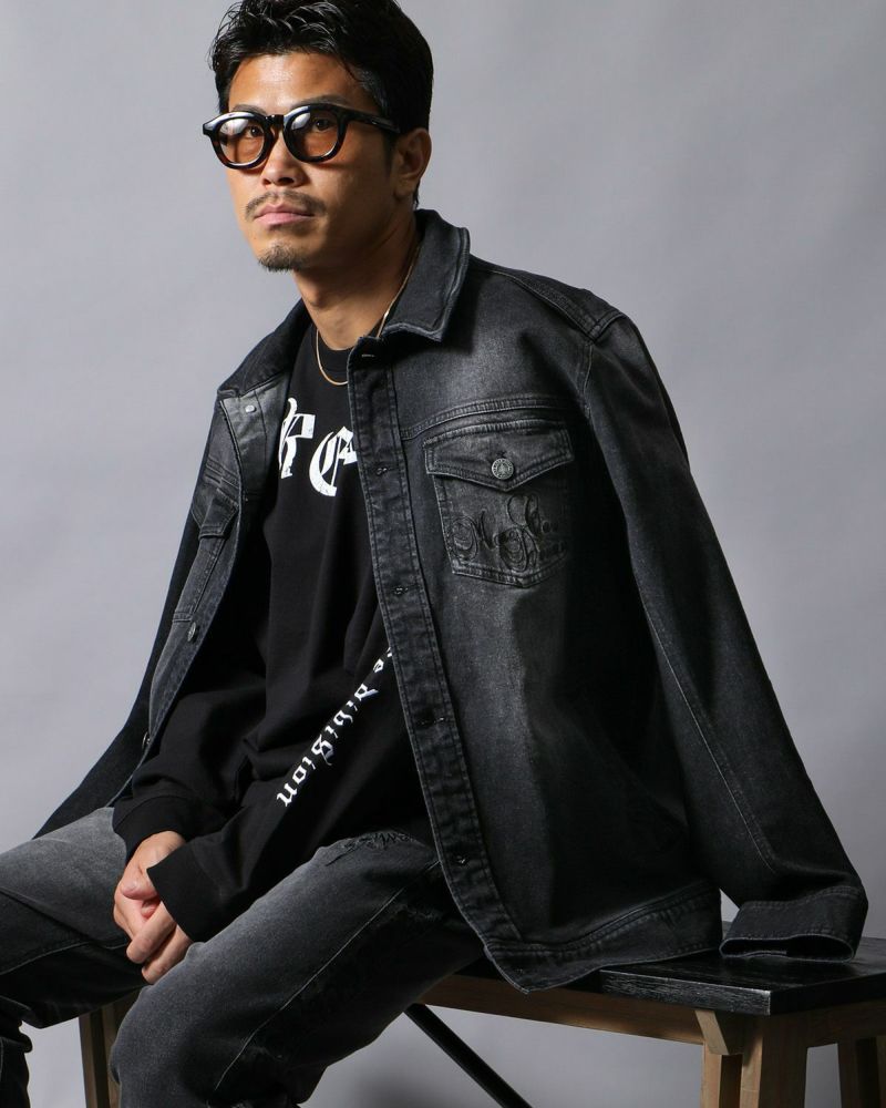 MCD] ストレッチ ブラック デニムジャケット | PEET ONLINE STORE