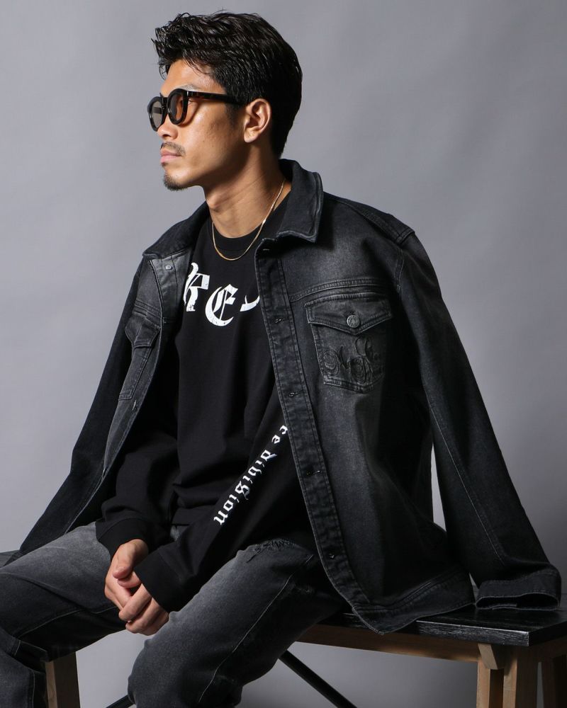 MCD] ストレッチ ブラック デニムジャケット | PEET ONLINE STORE