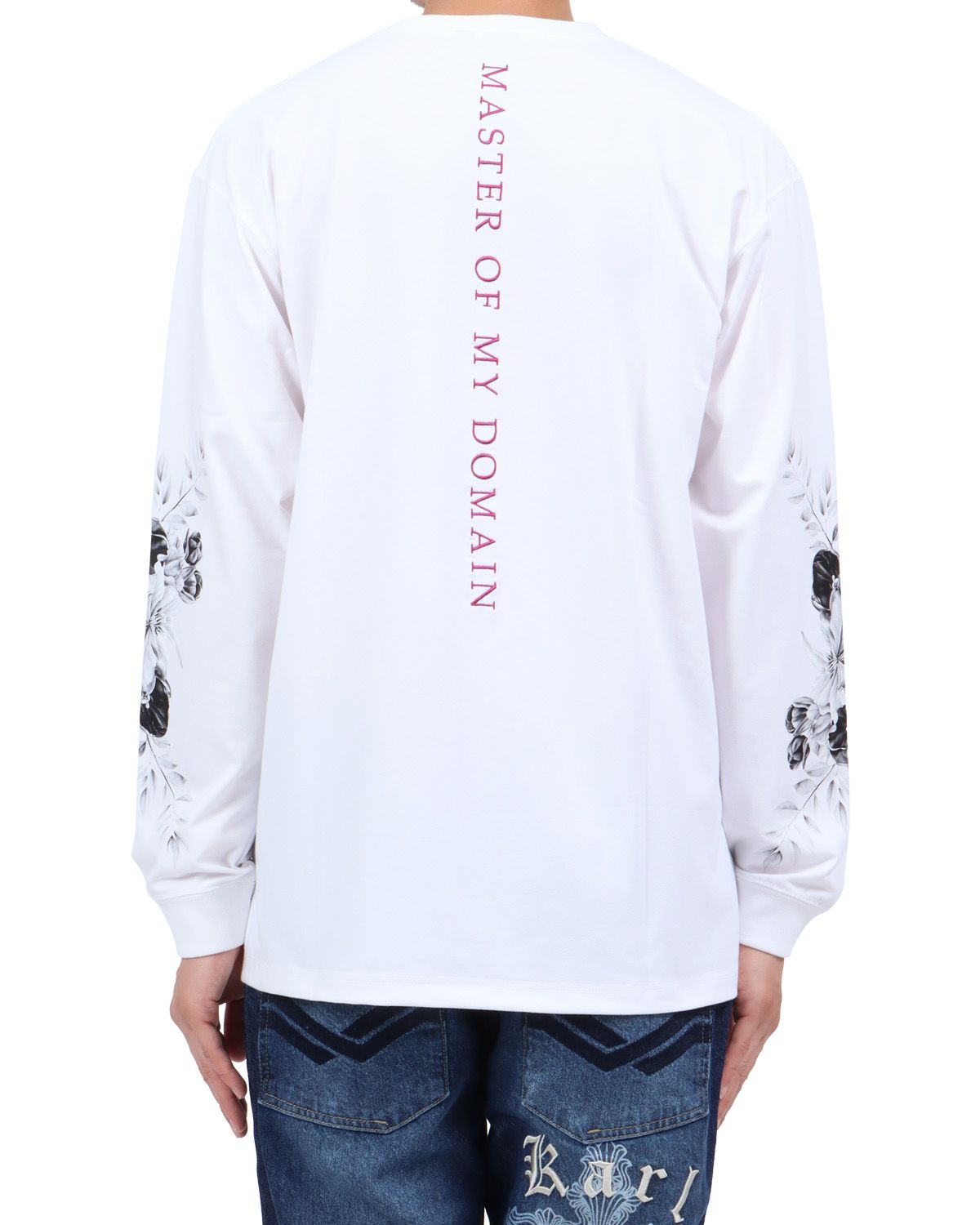 ホワイト：174cm62kg(Lサイズ着用)