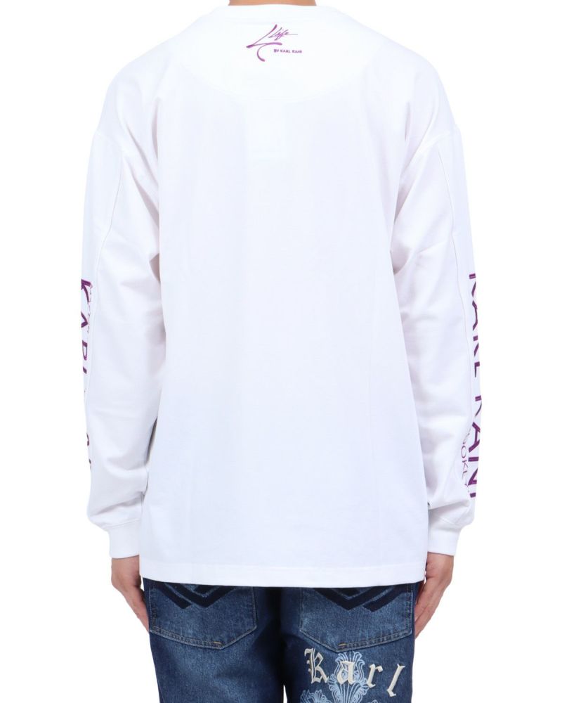 ホワイト：174cm62kg(Lサイズ着用)