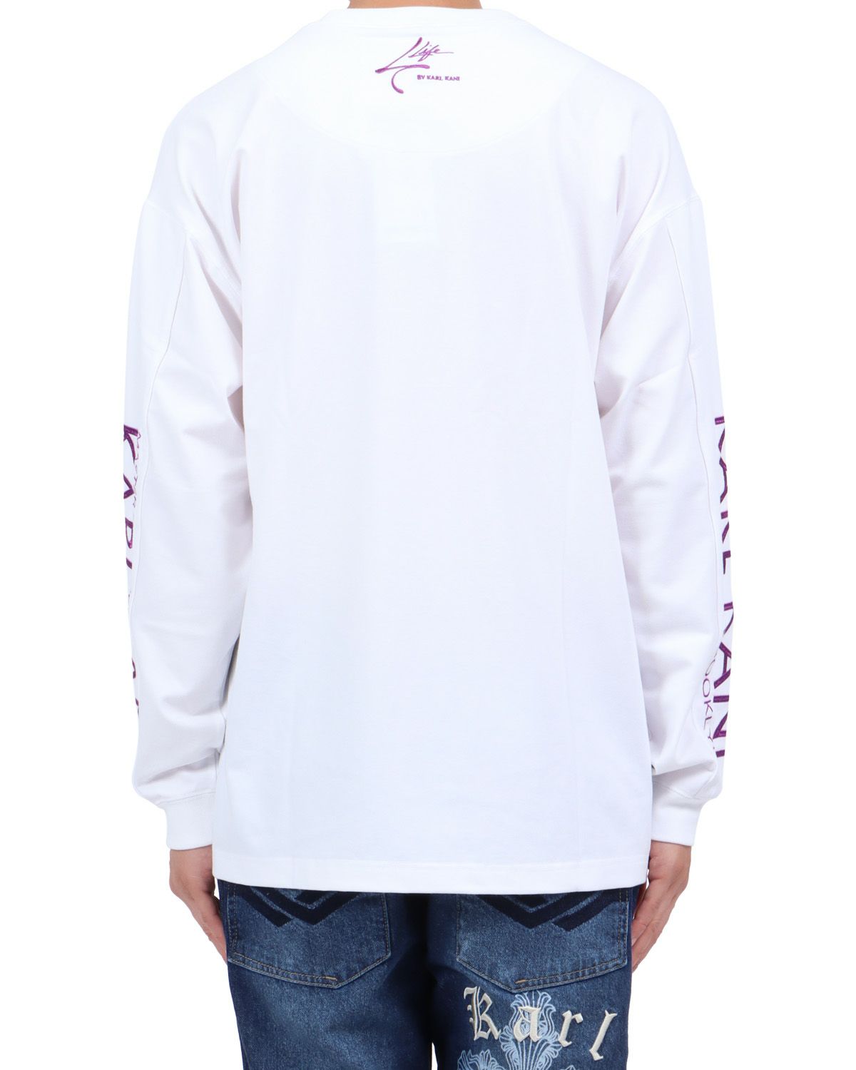 ホワイト：174cm62kg(Lサイズ着用)