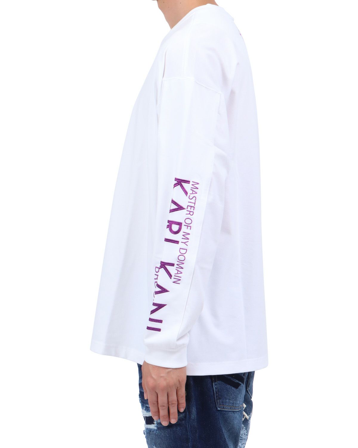 ホワイト：174cm62kg(Lサイズ着用)