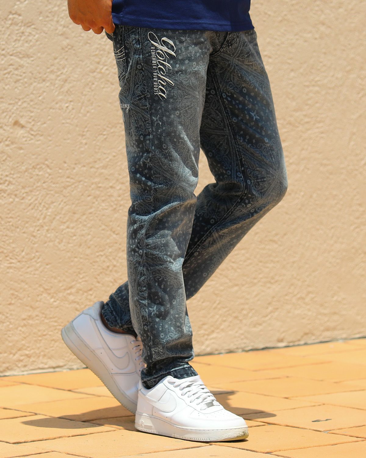 インディゴ：180cm/70kg(Mサイズ着用)