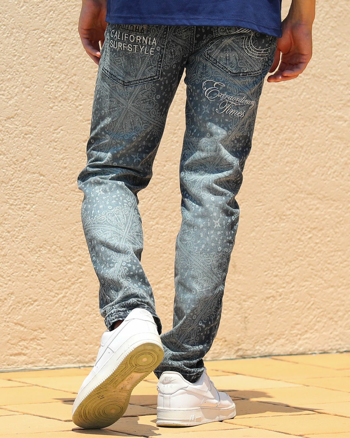 インディゴ：180cm/70kg(Mサイズ着用)