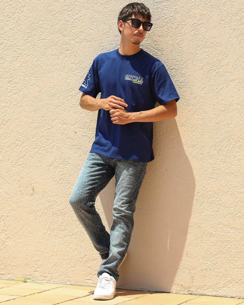 インディゴ：180cm/70kg(Mサイズ着用)