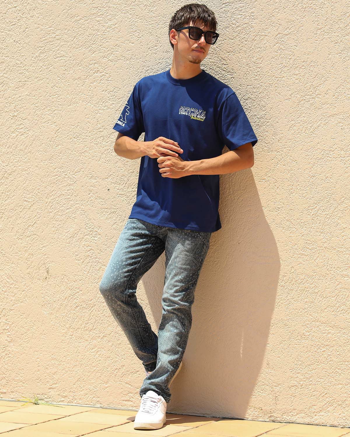 インディゴ：180cm/70kg(Mサイズ着用)