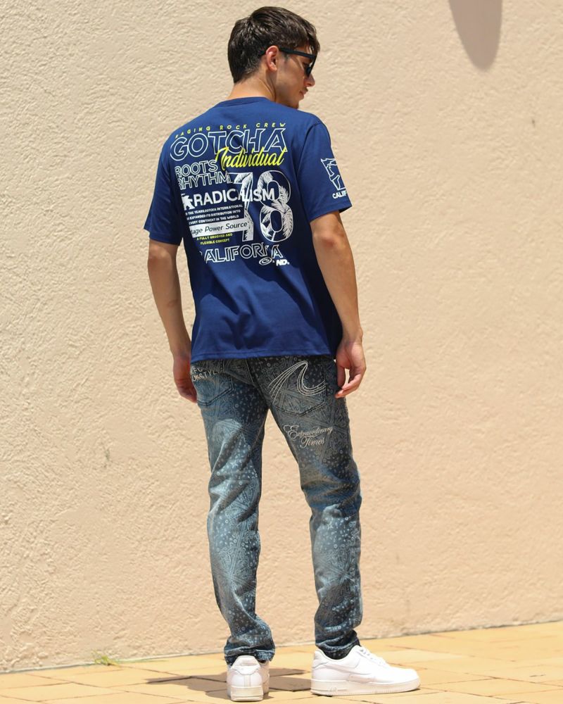 インディゴ：180cm/70kg(Mサイズ着用)