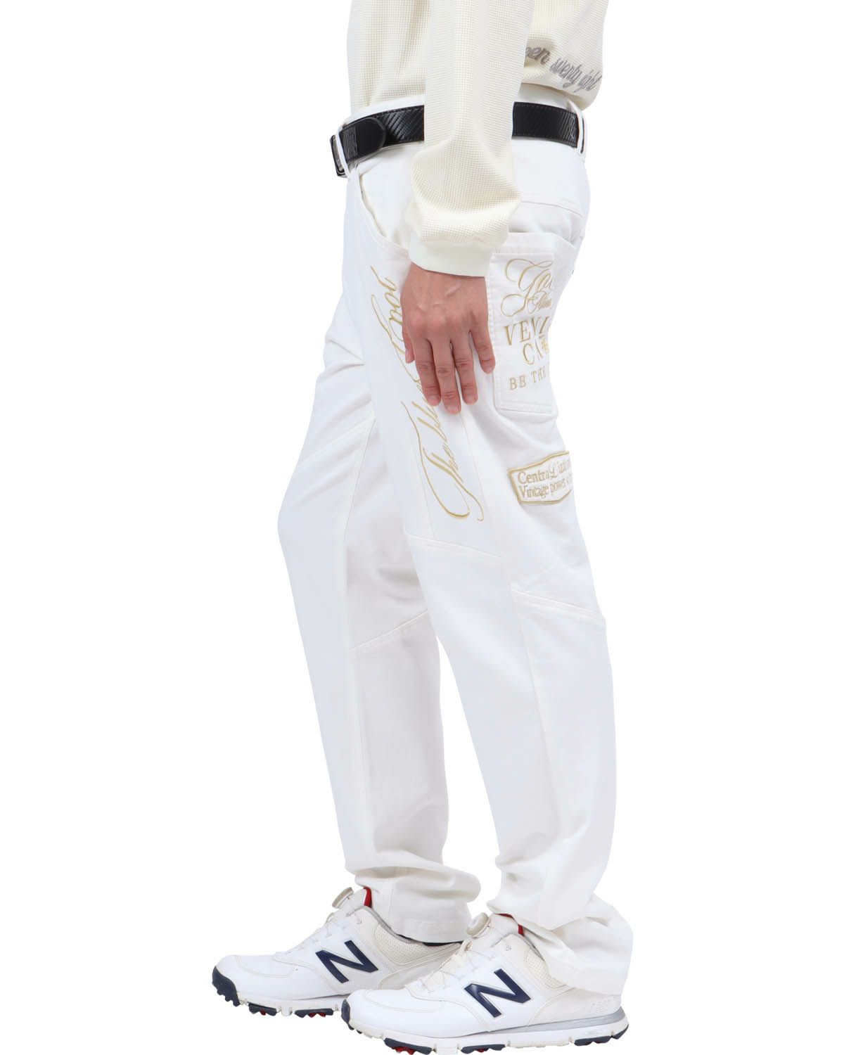 ホワイト：174cm62kg(Lサイズ着用)