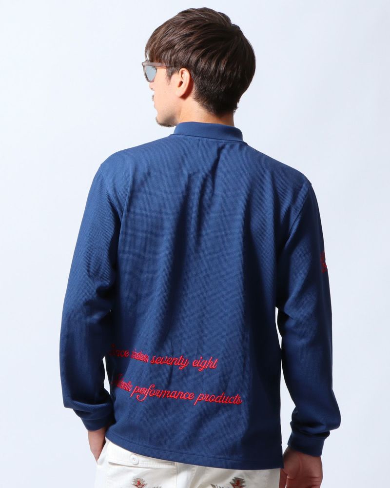 ネイビー：180cm/70kg(Lサイズ着用)