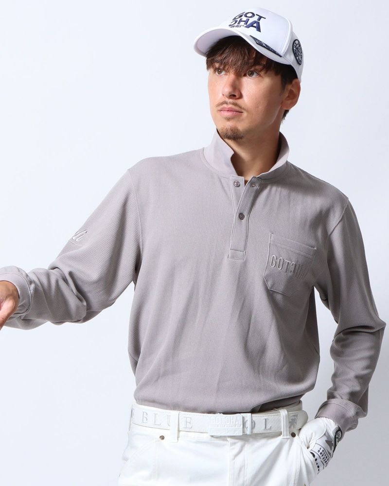 GOTCHA GOLF] 吸水速乾 ワッフル ロング ポロシャツ | PEET