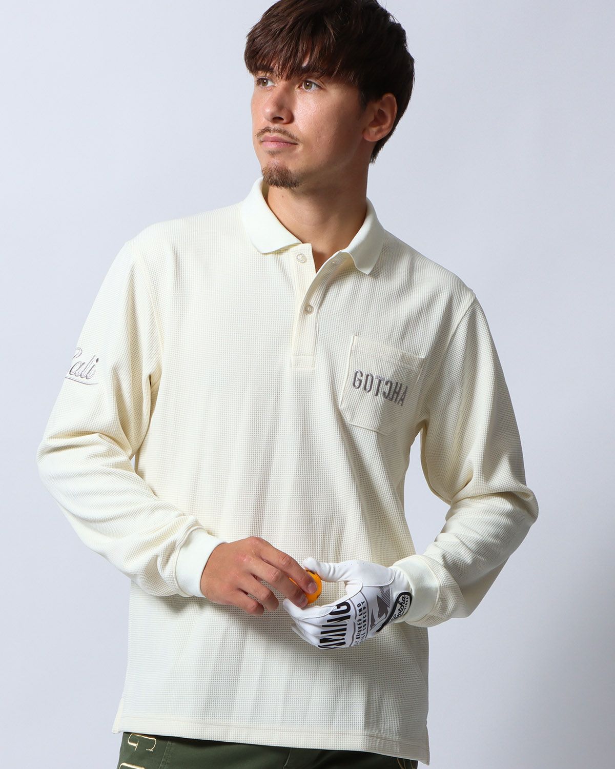 クリーム：180cm/70kg(Lサイズ着用)