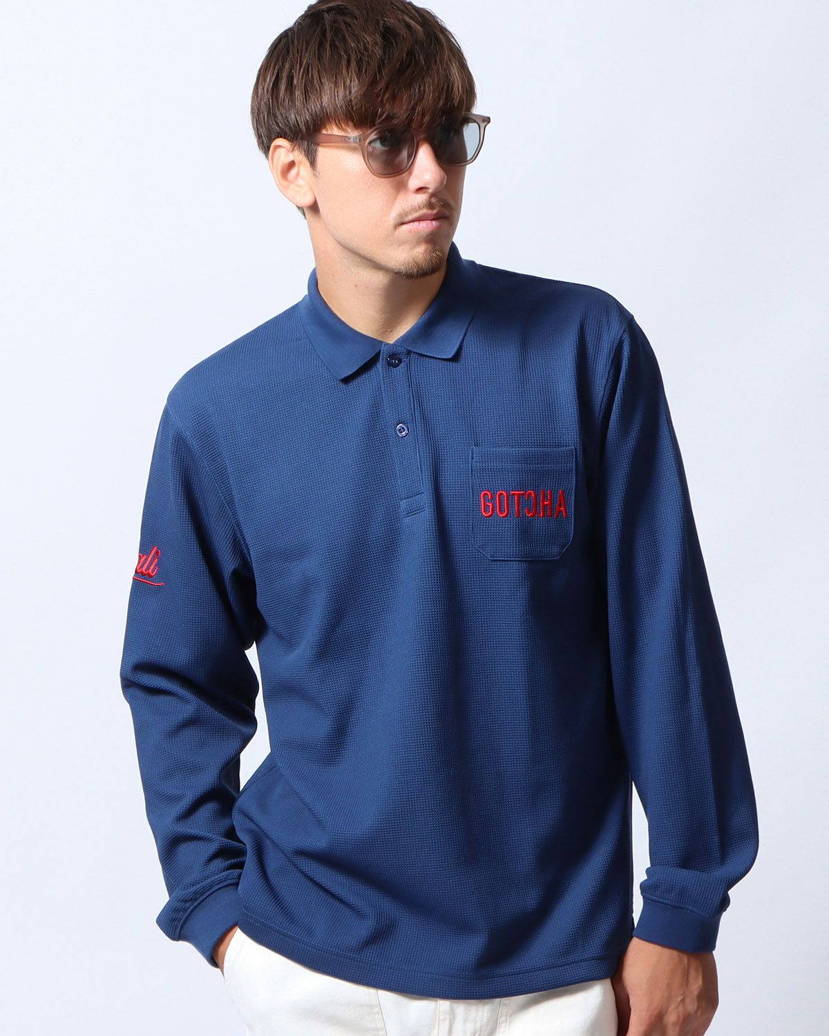 ネイビー：180cm/70kg(Lサイズ着用)