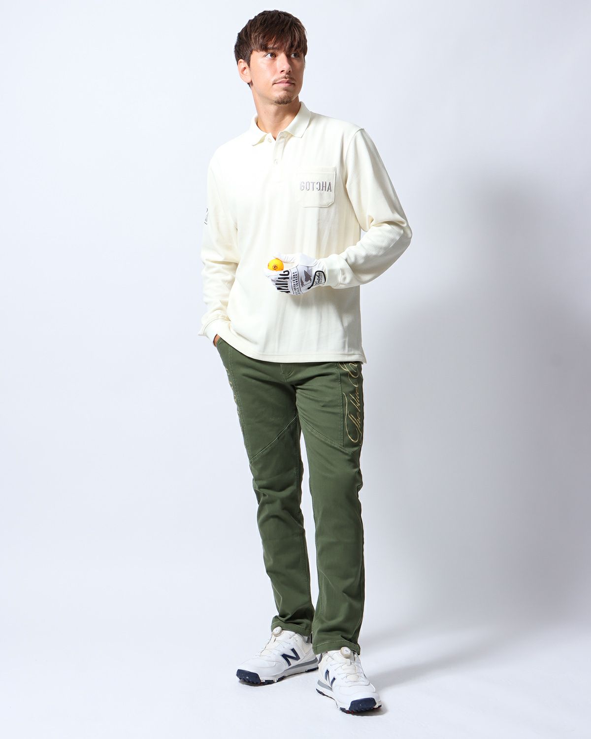 クリーム：180cm/70kg(Lサイズ着用)