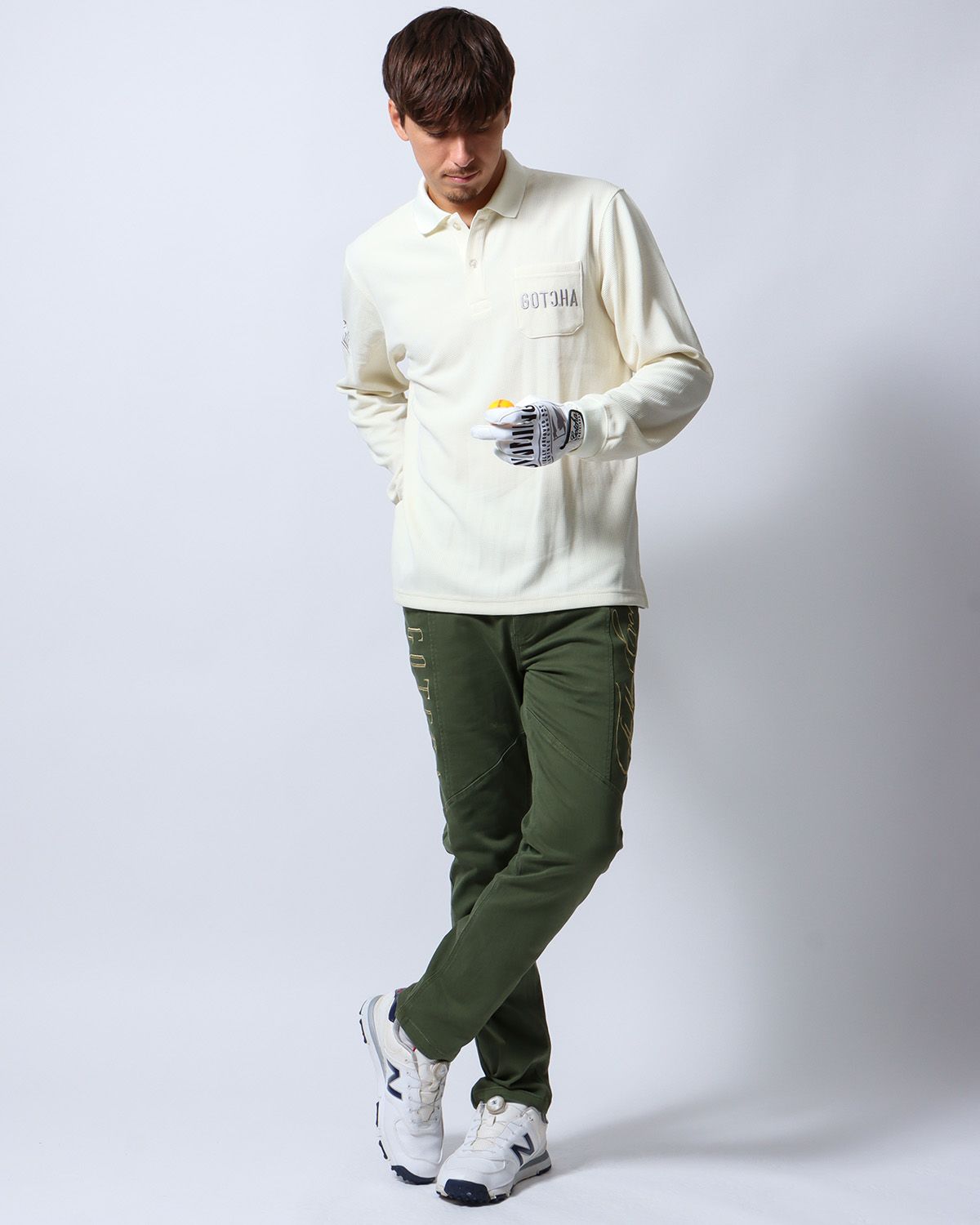 クリーム：180cm/70kg(Lサイズ着用)