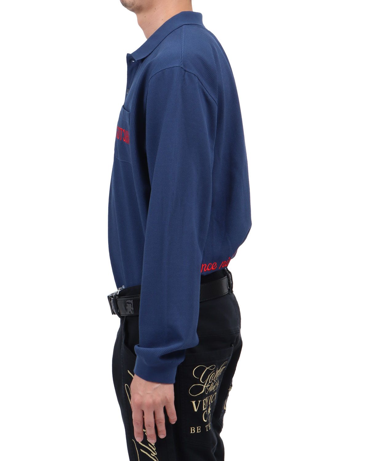 ネイビー：174cm62kg(Lサイズ着用)