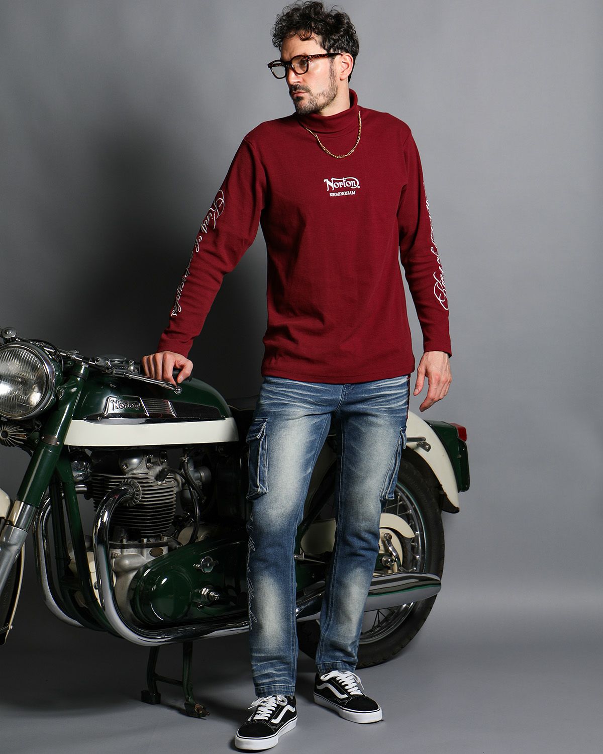 インディゴ：186cm(Lサイズ着用)